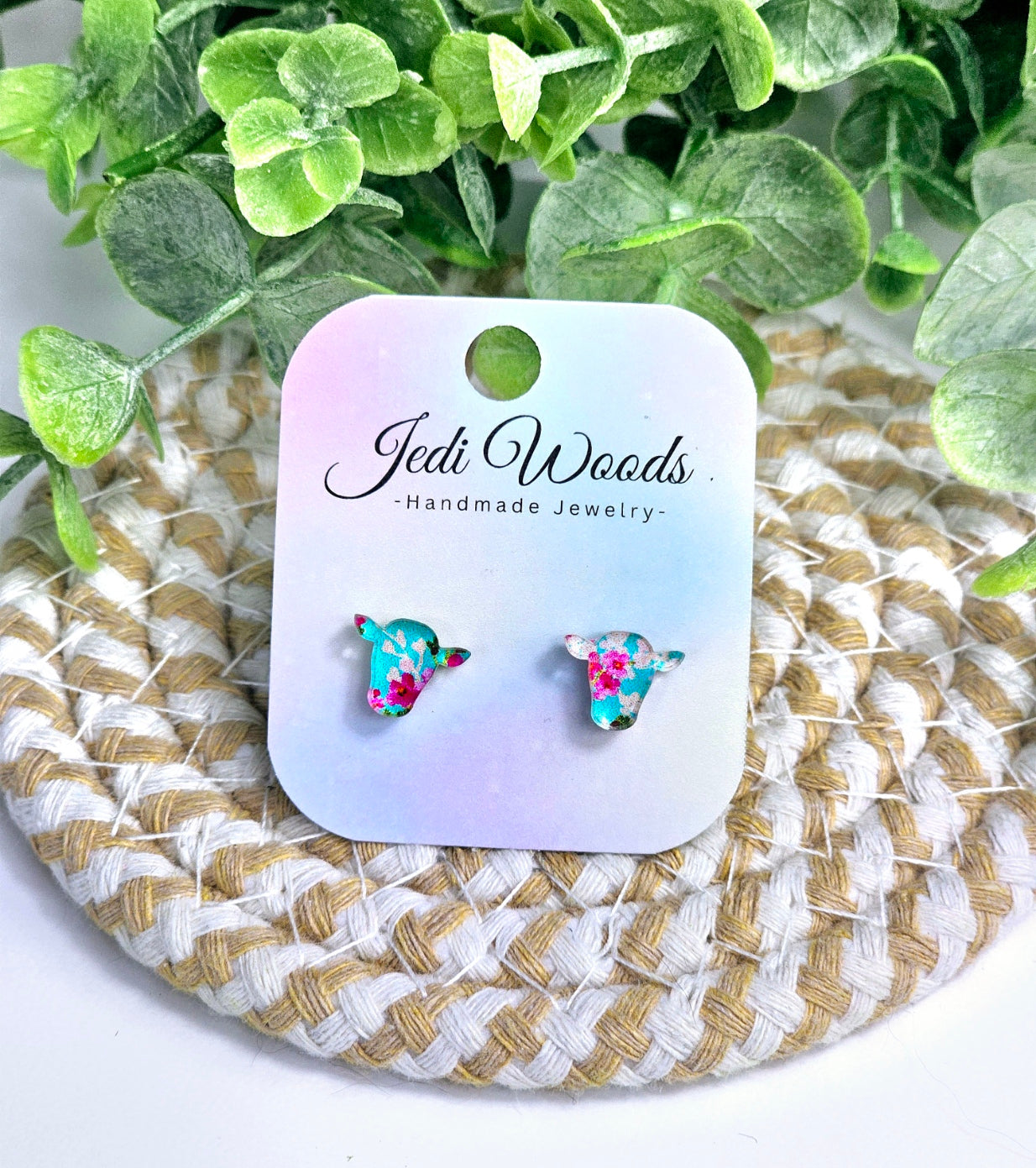 Cherry Blossom Cow Studs