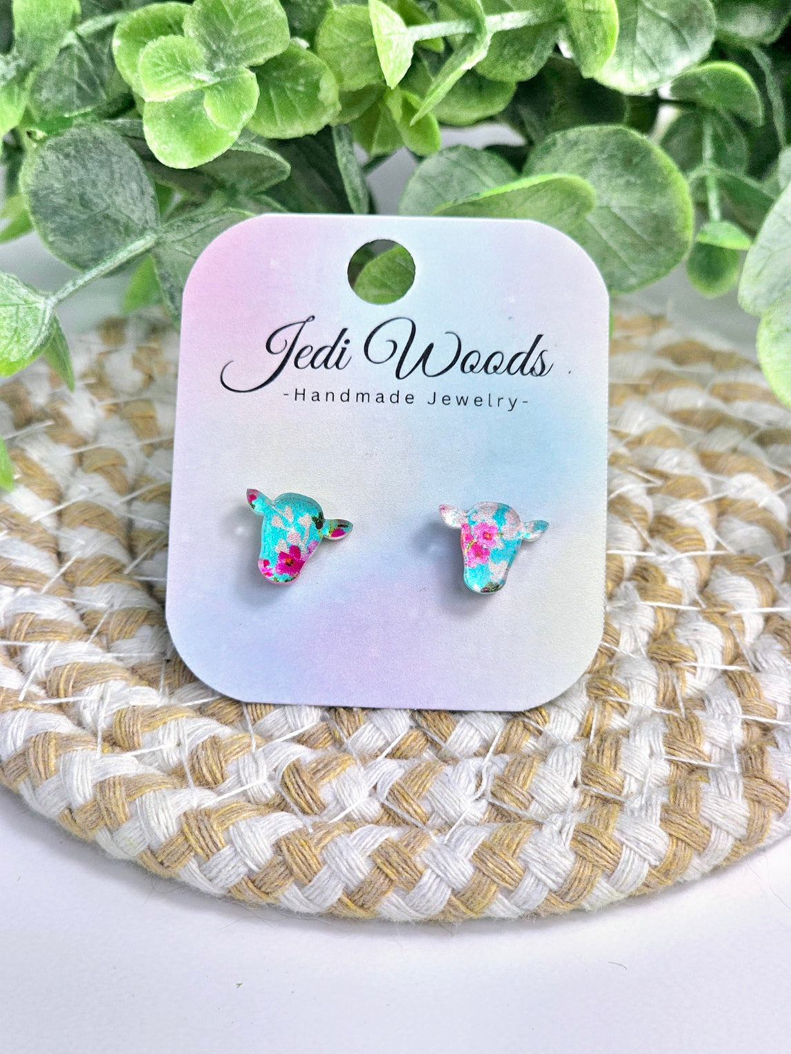 Cherry Blossom Cow Studs