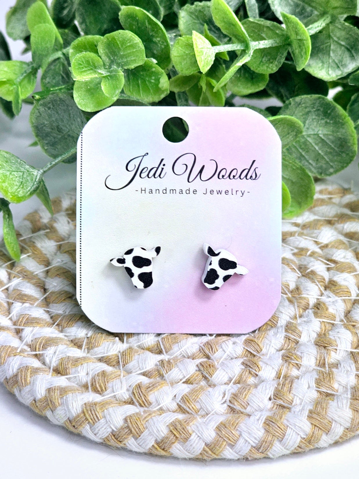 Acrylic Cow Head Studs