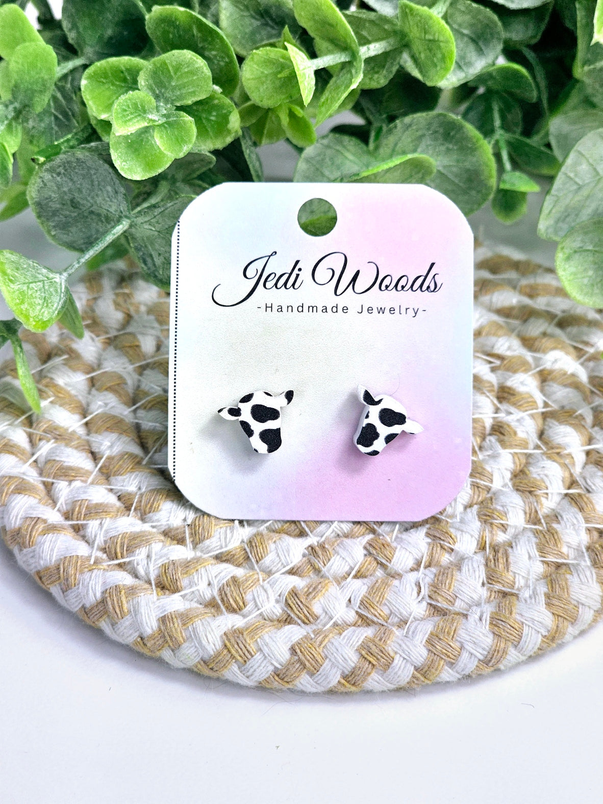 Acrylic Cow Head Studs