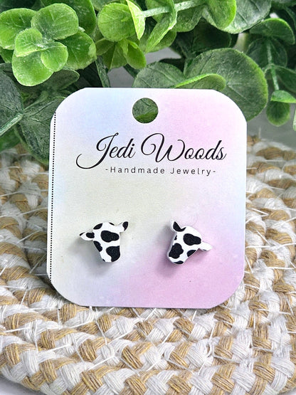 Acrylic Cow Head Studs