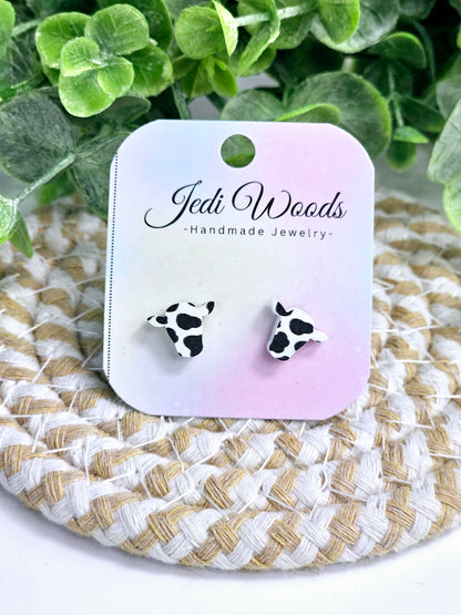 Acrylic Cow Head Studs