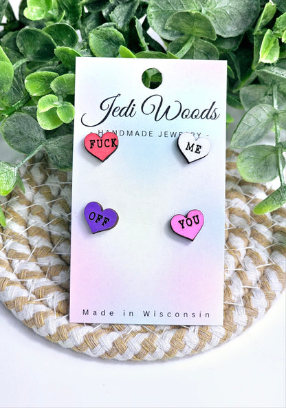 Naughty Conversation Hearts Stud Pack