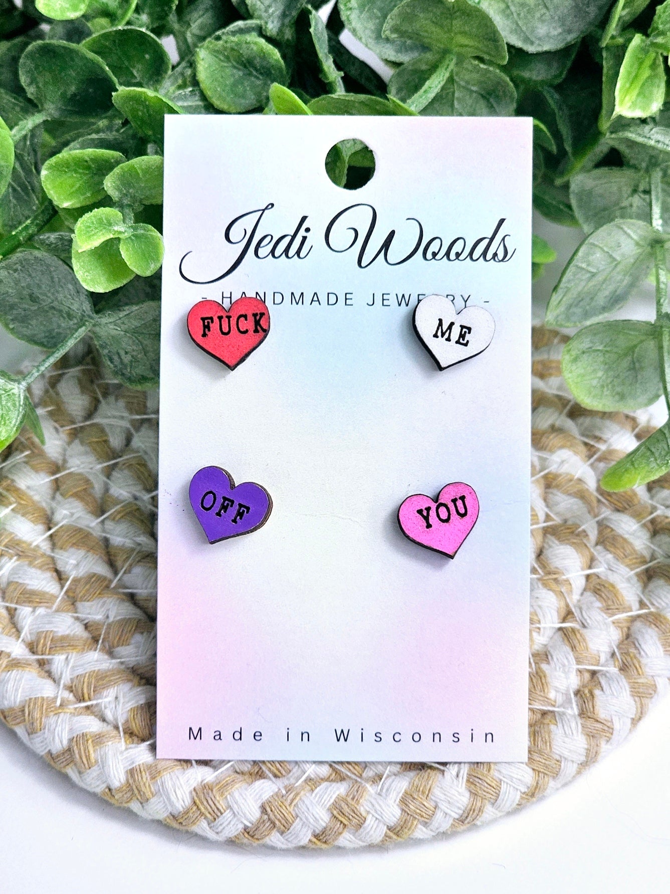 Naughty Conversation Hearts Stud Pack