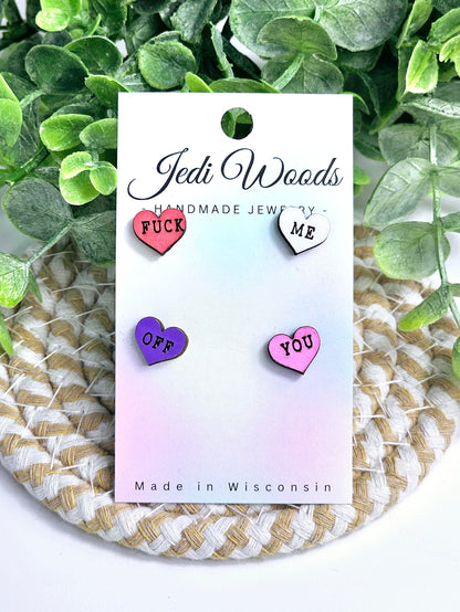 Naughty Conversation Hearts Stud Pack