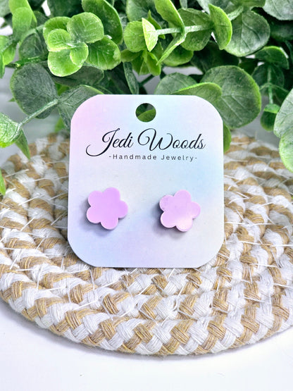 Pastel Purple Flower Studs