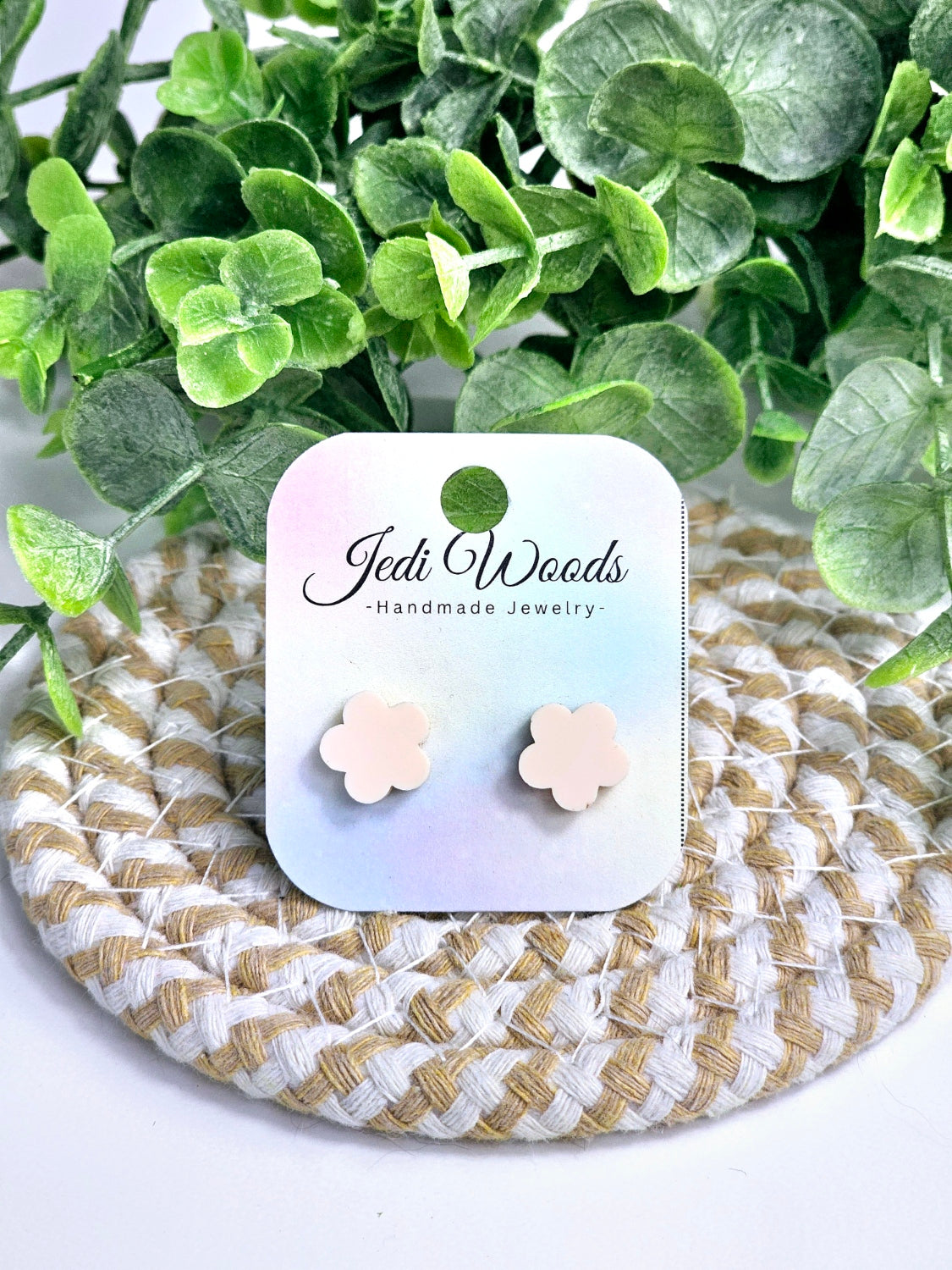 Pastel Orange Flower Studs