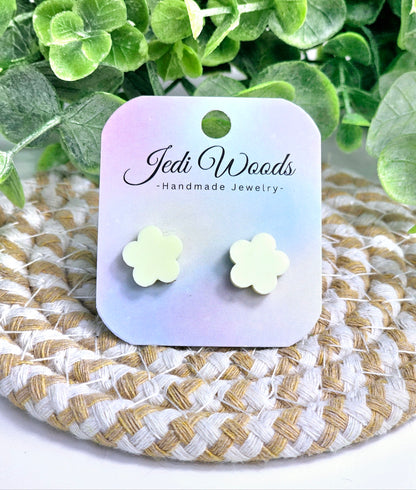 Pastel Yellow Flower Studs