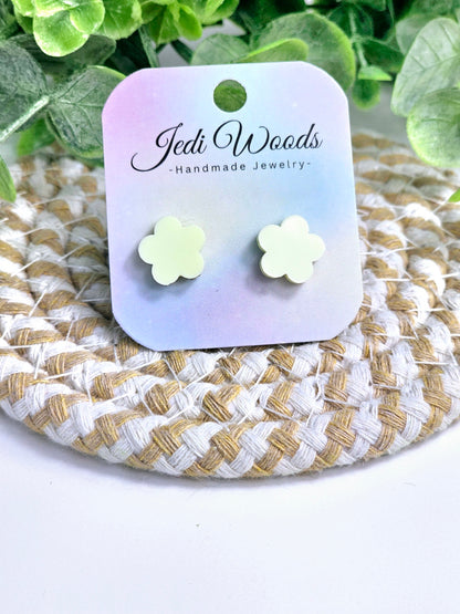 Pastel Yellow Flower Studs