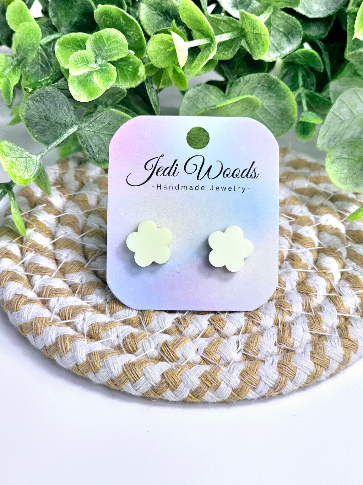 Pastel Yellow Flower Studs