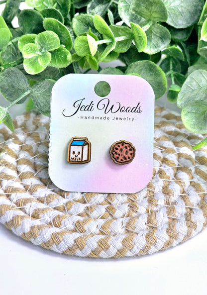 Kawaii Milk and Cookie Studs