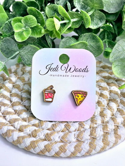 Kawaii Soda and Pizza Studs