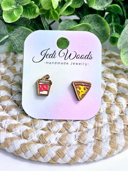 Kawaii Soda and Pizza Studs