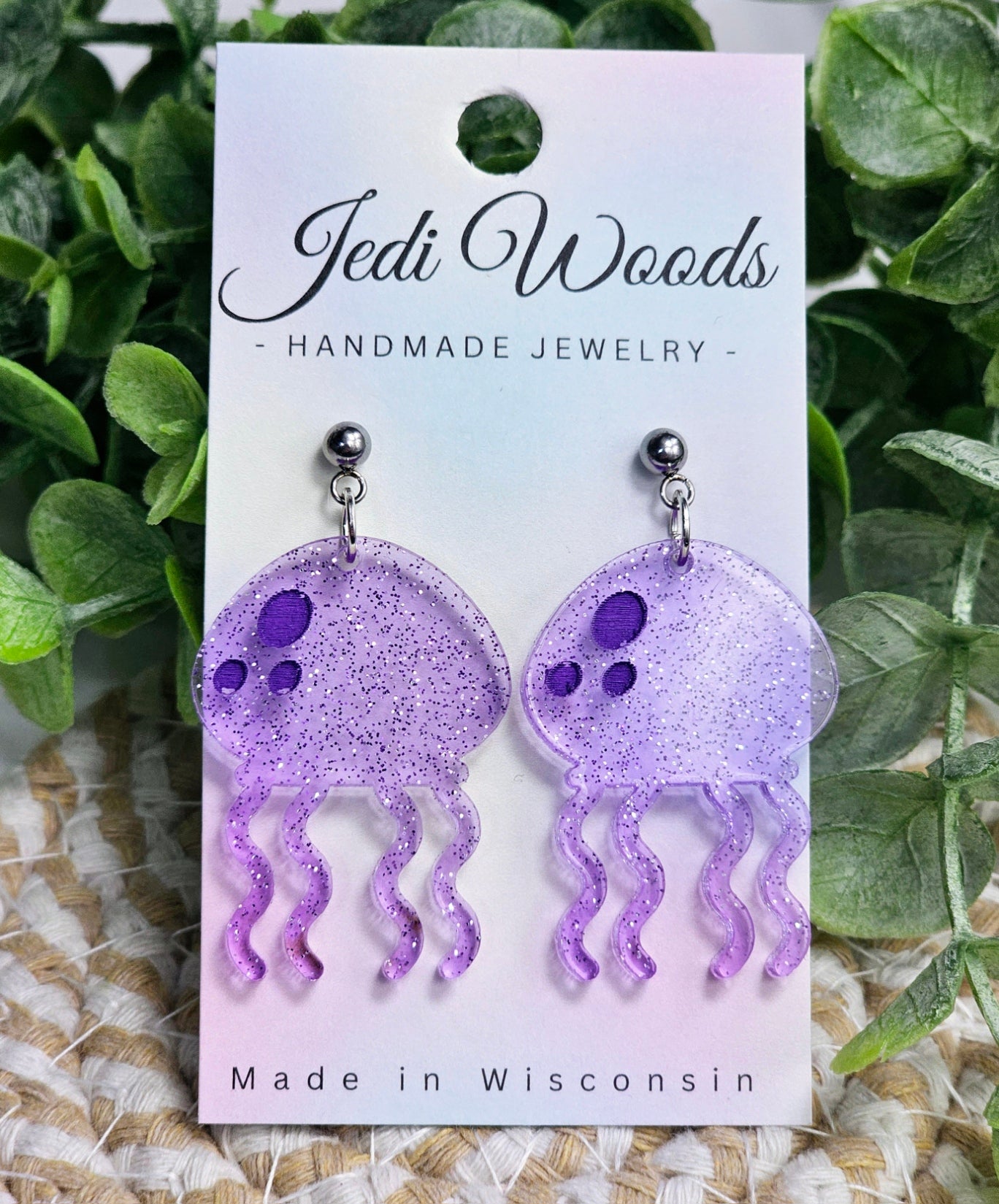 Purple Jellyfish Earrings