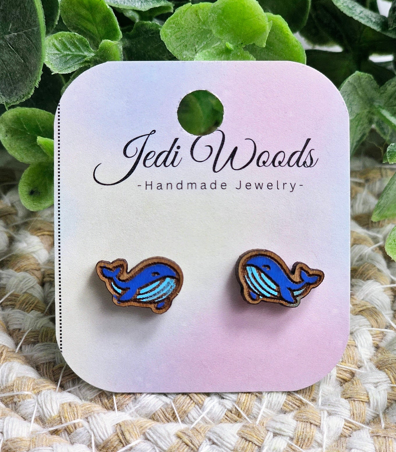 Blue Whale Stud Earrings