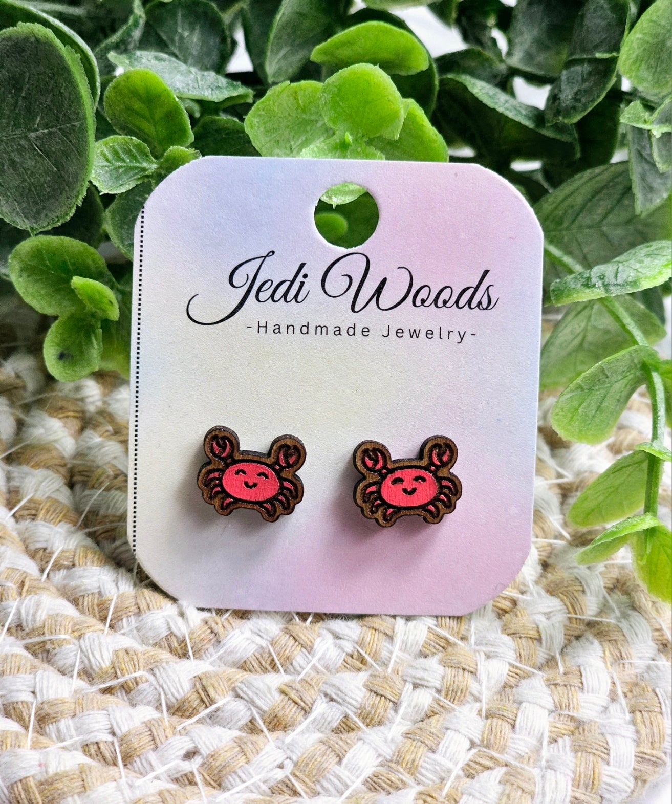 Red Crab Stud Earrings