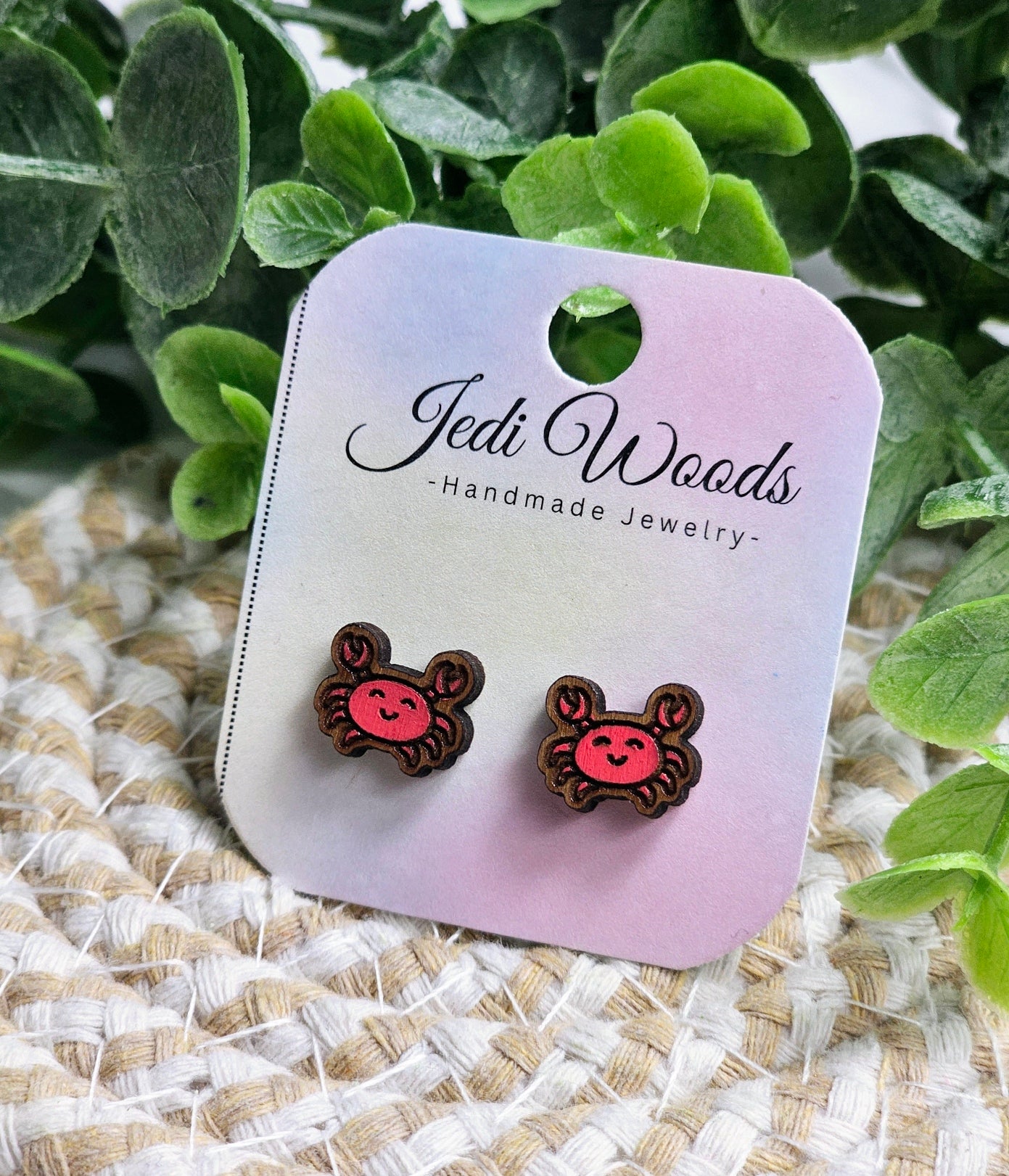 Red Crab Stud Earrings