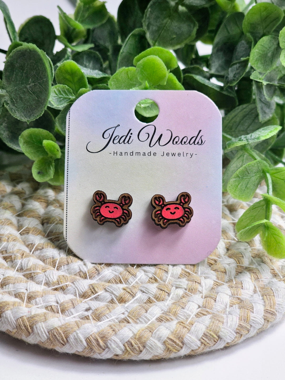 Red Crab Stud Earrings