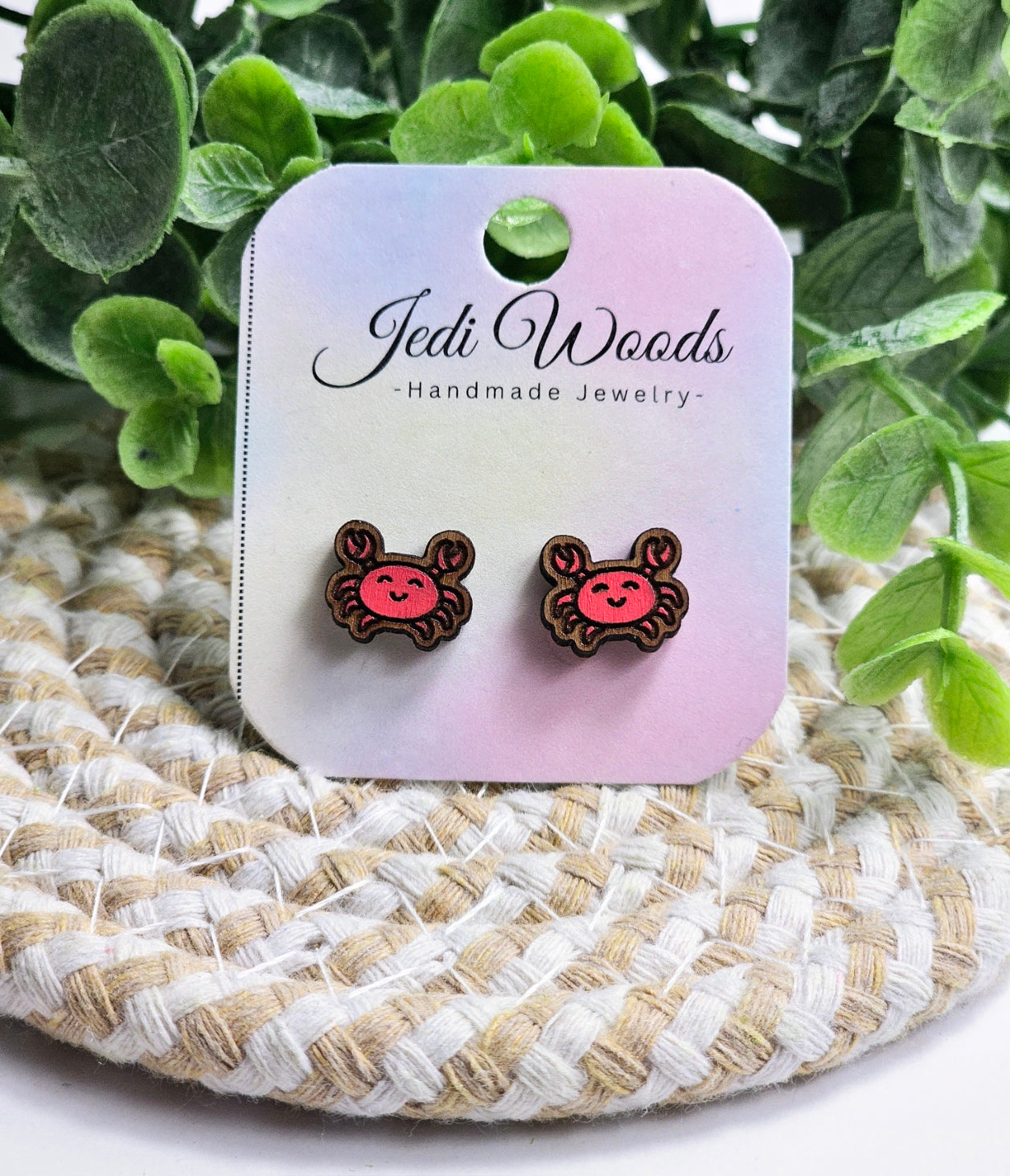 Red Crab Stud Earrings