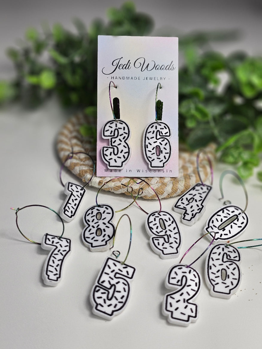 Black and White Birthday Candle Earrings