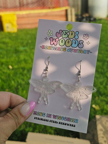 Clear Luna Moth Dangles