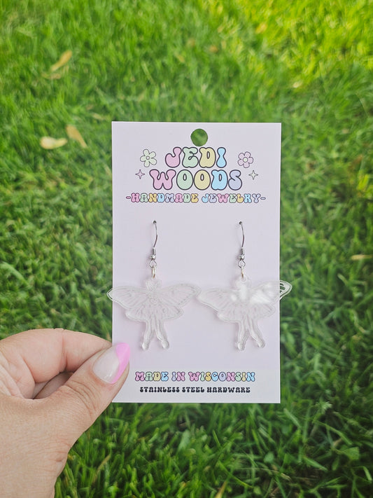 Clear Luna Moth Dangles
