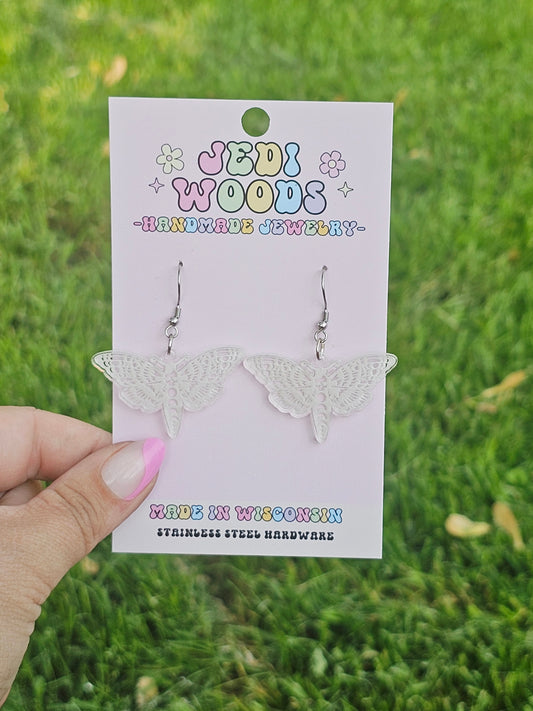 Clear Death Moth Dangles