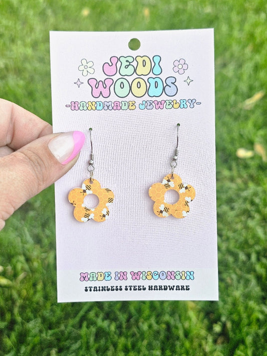 Bumblebee Flower Earrings