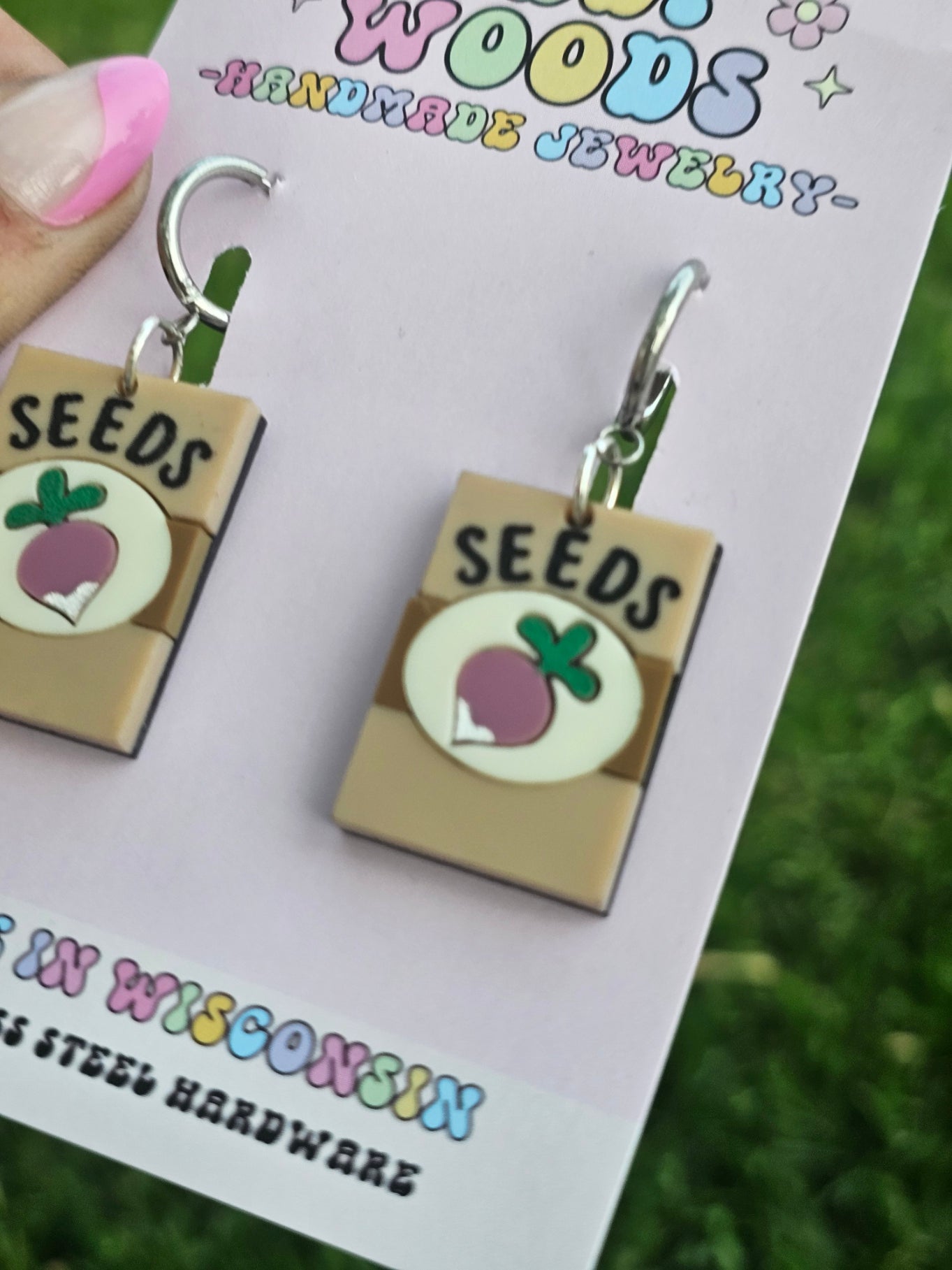 Radish Seed Packet Earrings