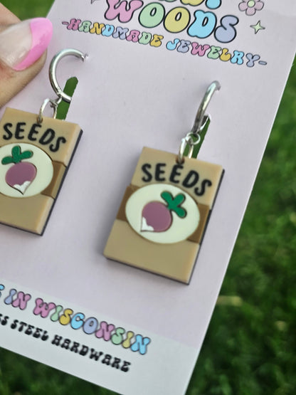 Radish Seed Packet Earrings