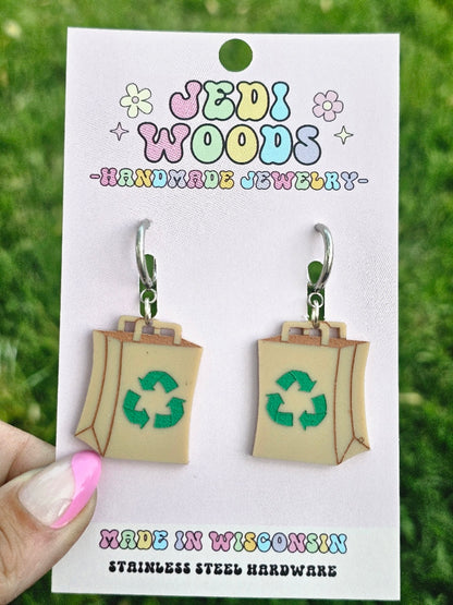 "Paper" Shopping Bag Earrings