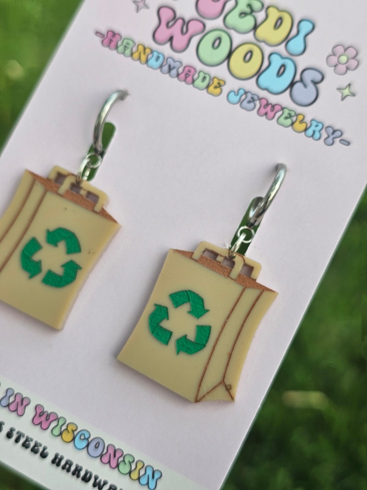 "Paper" Shopping Bag Earrings