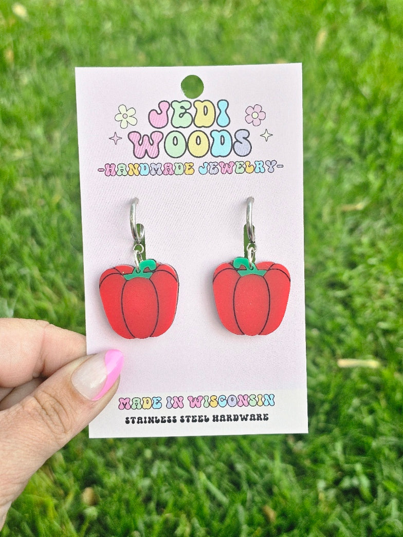 Red Bell Pepper Earrings