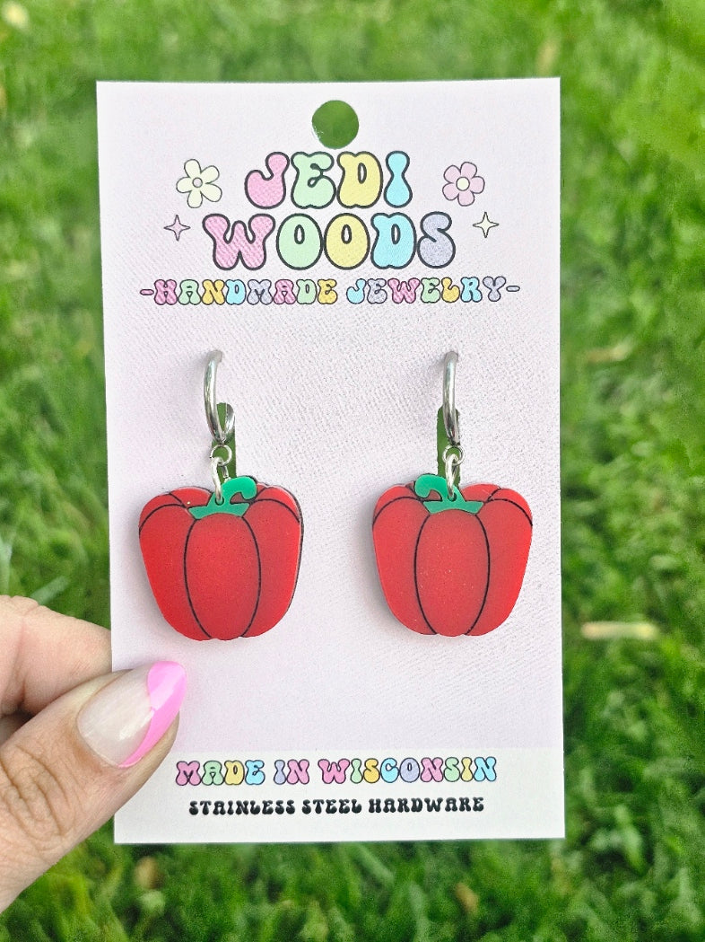 Red Bell Pepper Earrings