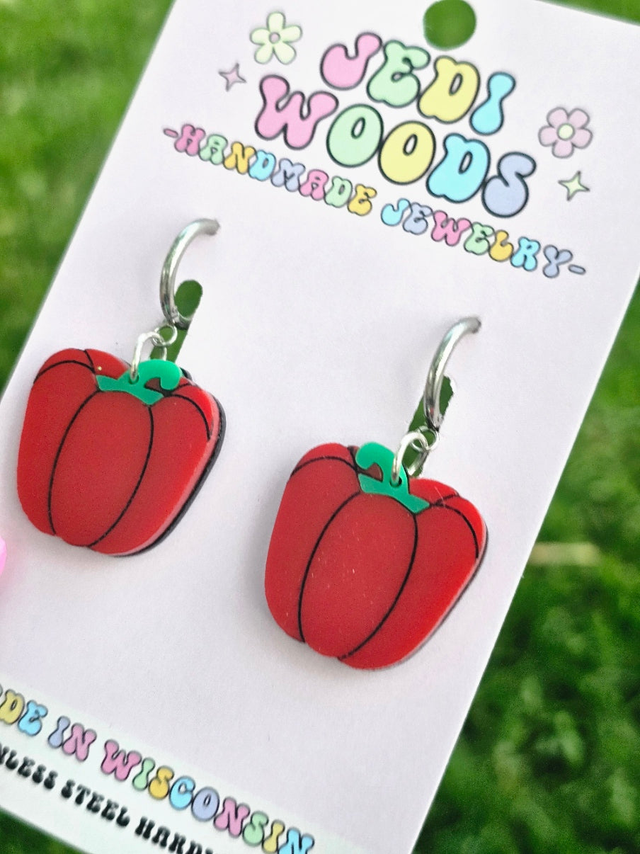 Red Bell Pepper Earrings
