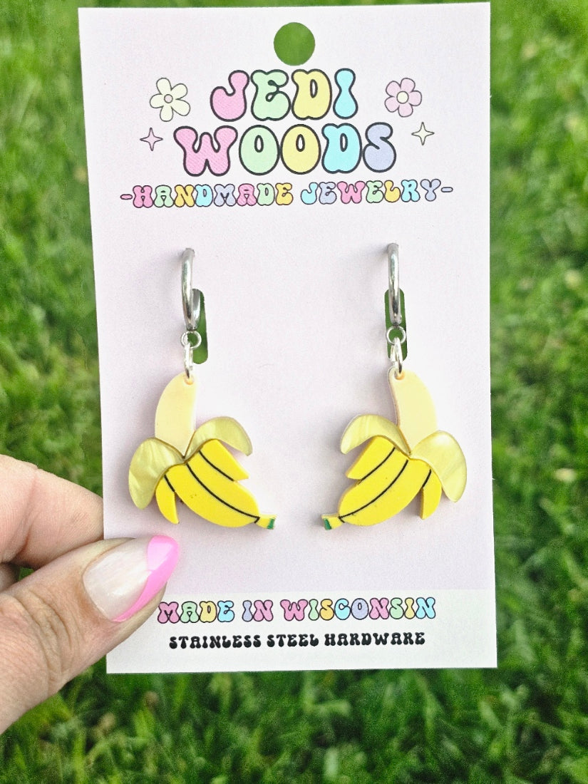 Peeling Banana Earrings