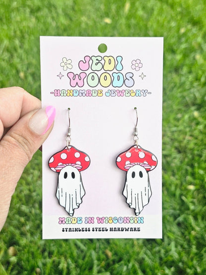 Mushroom Ghost Earrings