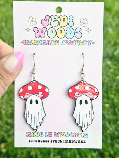 Mushroom Ghost Earrings