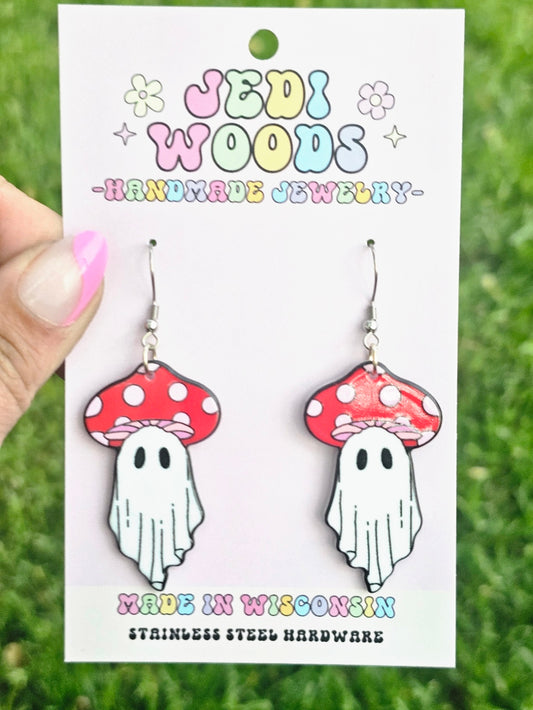 Mushroom Ghost Earrings
