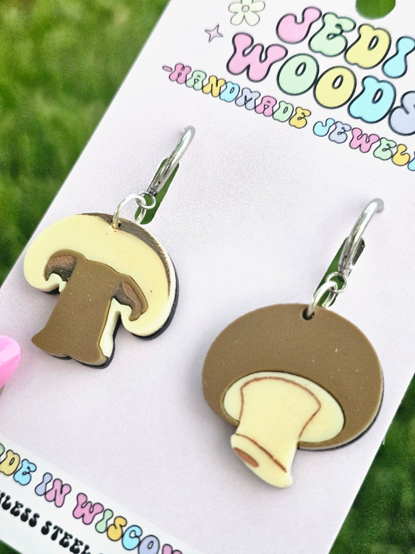 Dissected Mushroom Earrings
