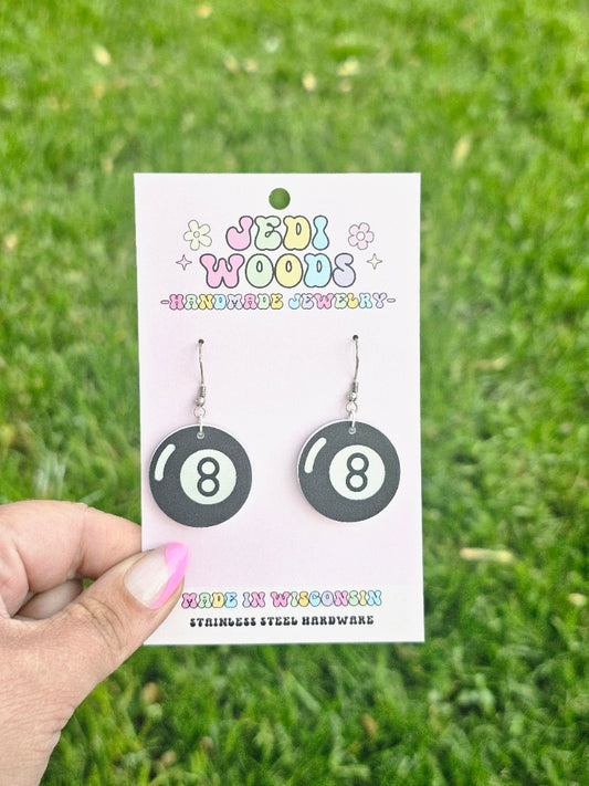 Magic 8 Ball Earrings