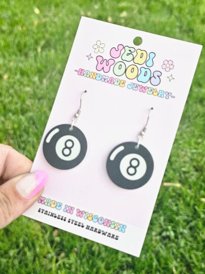 Magic 8 Ball Earrings