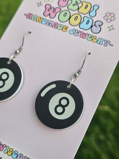 Magic 8 Ball Earrings
