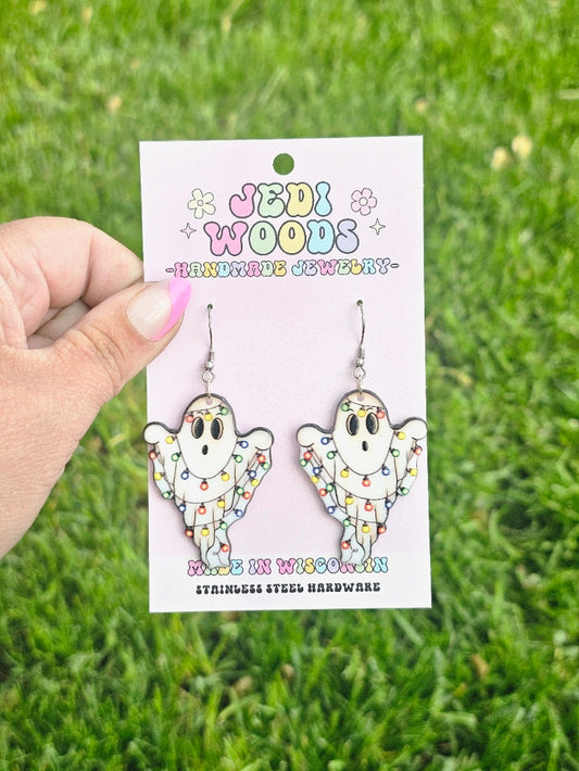 Christmas Light Ghost Earrings