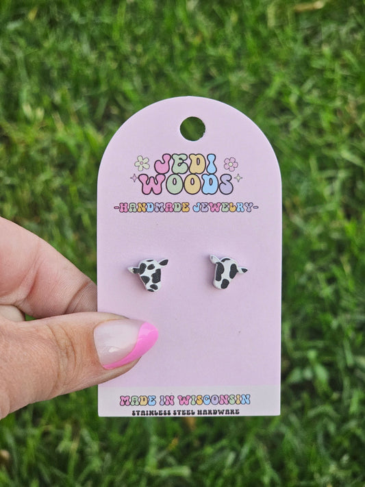 Acrylic Cow Head Studs