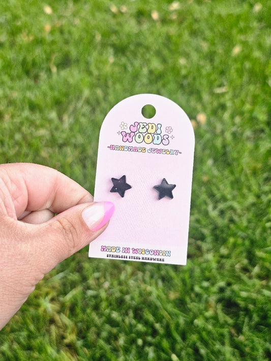 Black Galactic Star Studs