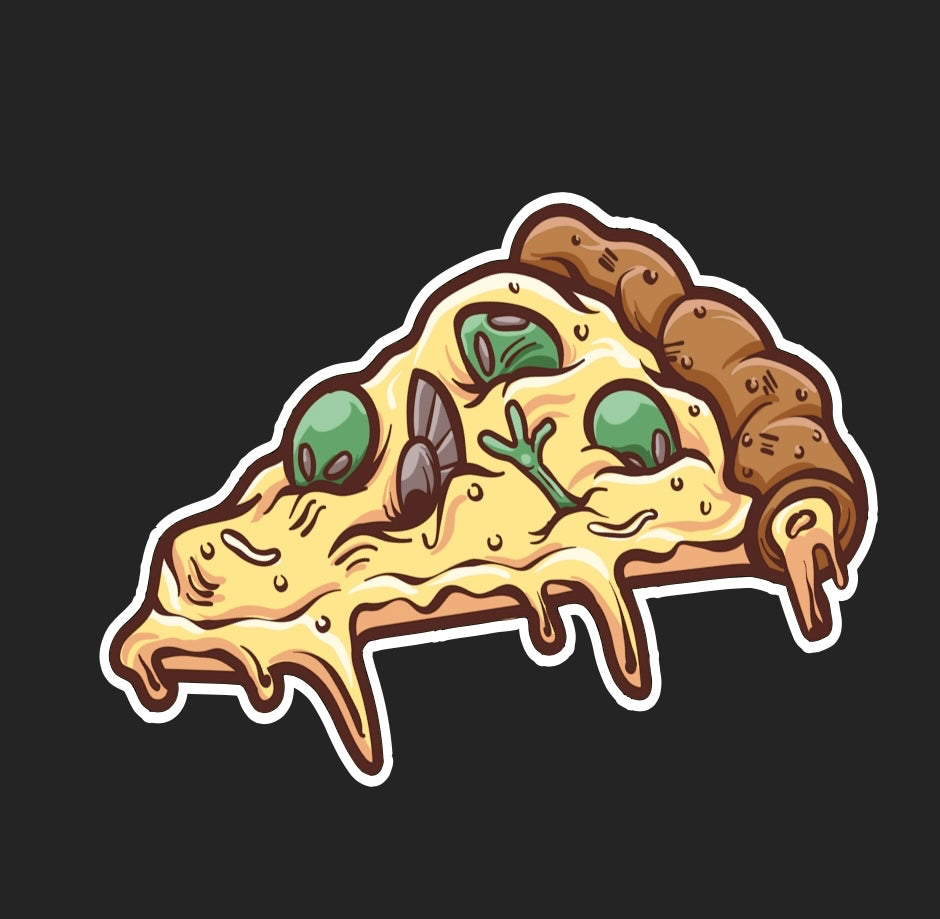 Alien Pizza Sticker