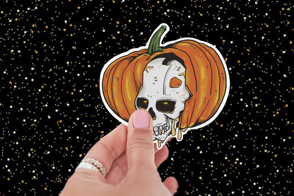 Pumpkin Skull Sticker