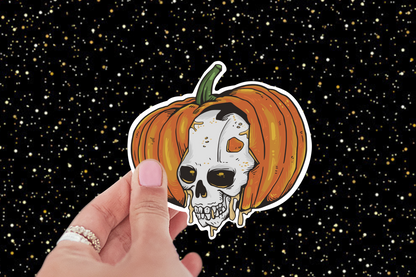 Pumpkin Skull Sticker