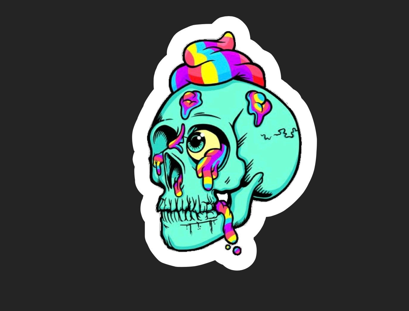 Rainbow Skull Sticker